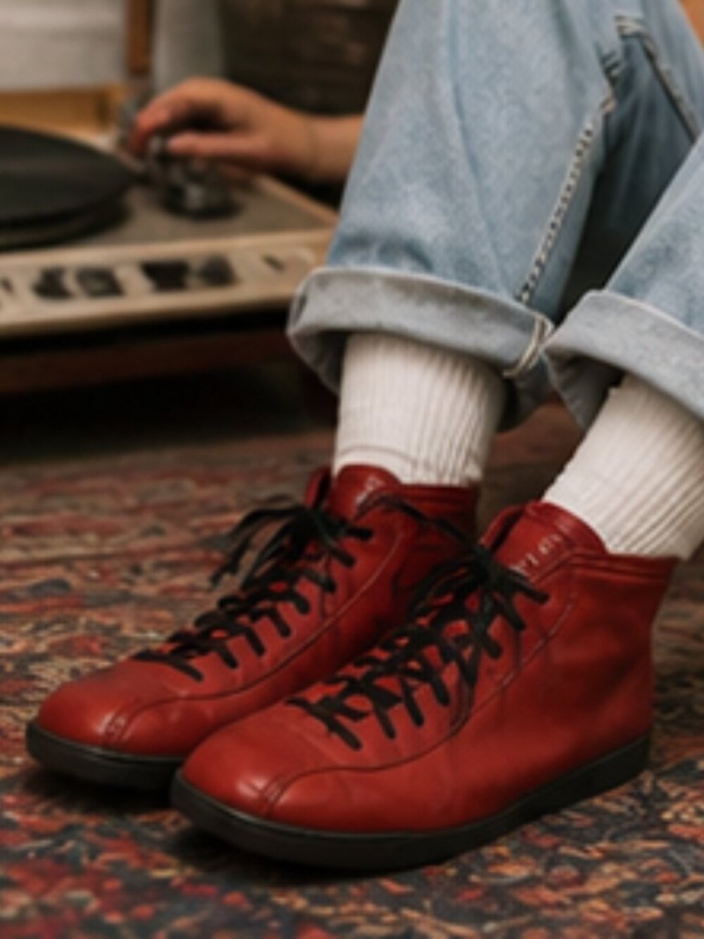 Vintage Zodiac Red Leather High Top Sneakers Women’s 10M Made in Korea